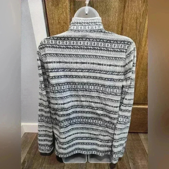 LL Bean Sweatshirt Womens MED grey Zip Up Fleece Sweater Fuzzy Soft Casual - Picture 3 of 6